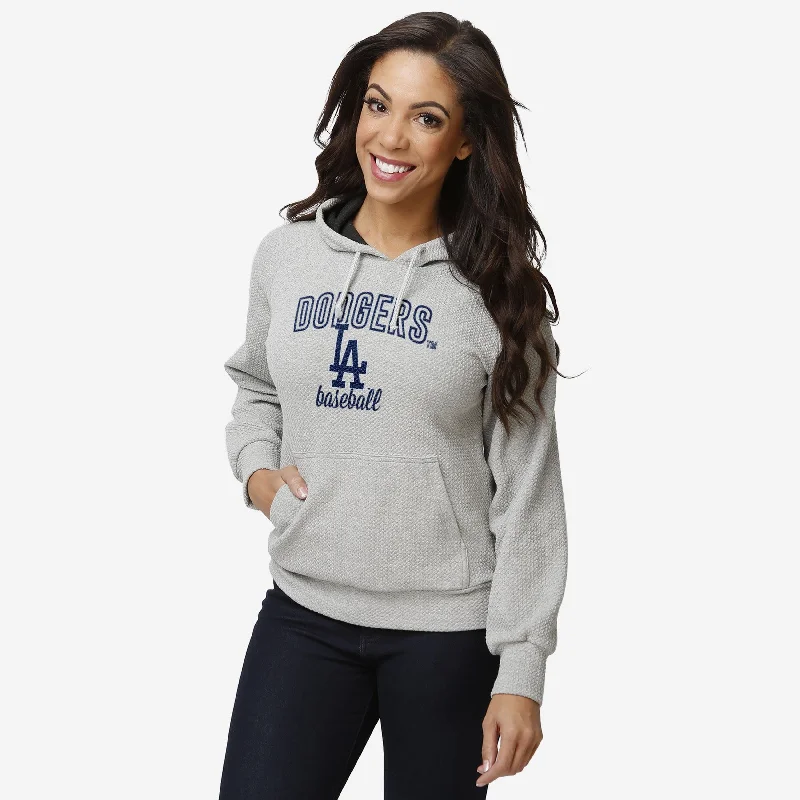 Los Angeles Dodgers Womens Gray Woven Hoodie Hoodie with Gradient Ombre Colorful