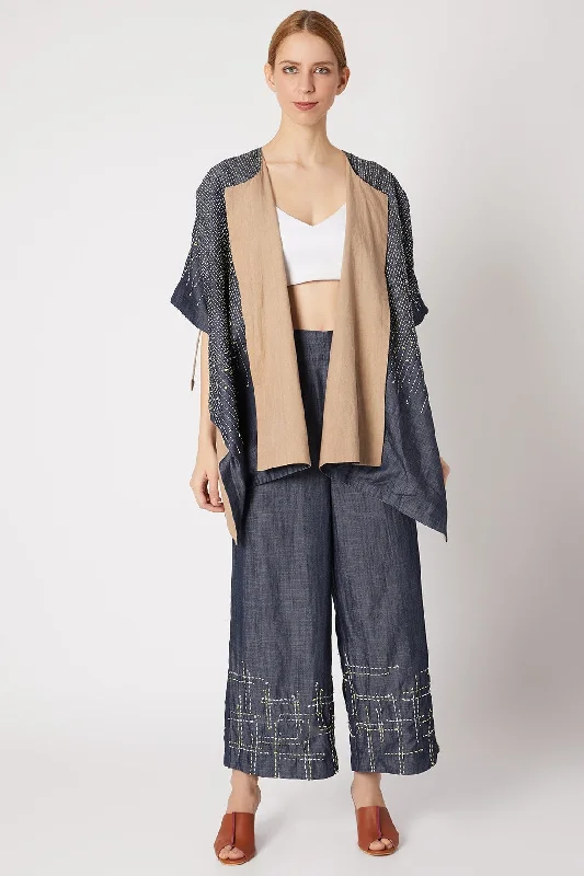 Reversible Denim Jacket with Hand Embroidery Fitted Jacket Loose Jacket Oversized Jacket Reversible Denim Jacket with Hand Embroidery Fitted Jacket Loose Jacket Oversized Jacket