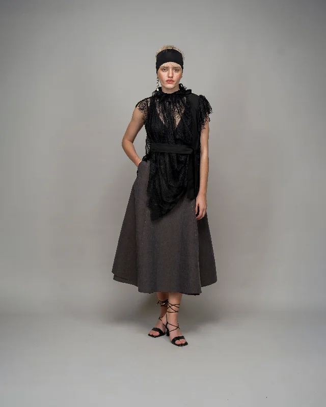 Husk Skirt In Carbon cotton skirt soft