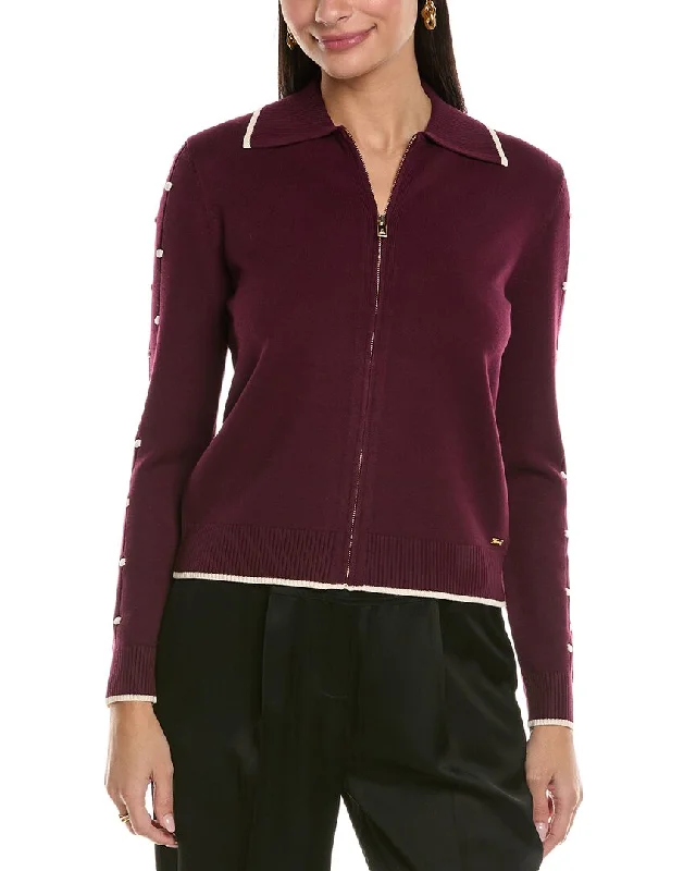 St. John Pointelle Jacket Anorak Shell Jacket Lightweight Jacket