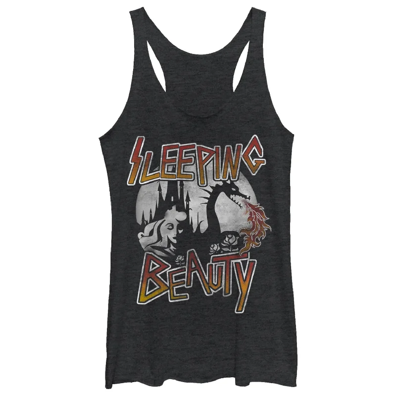 Women's Sleeping Beauty Rock and Roll Racerback Tank Top cute tank top