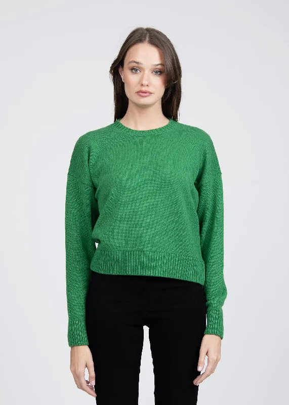 ELETTRA OVERSIZE CASHMERE CREWNECK SWEATER Spandex Rayon Corduroy