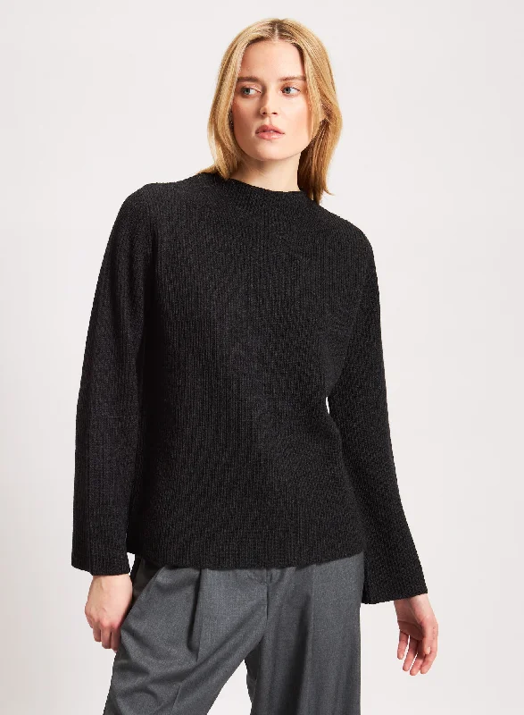 Merino Mock Neck Sweater Machine Wash Dry Clean Hand Wash