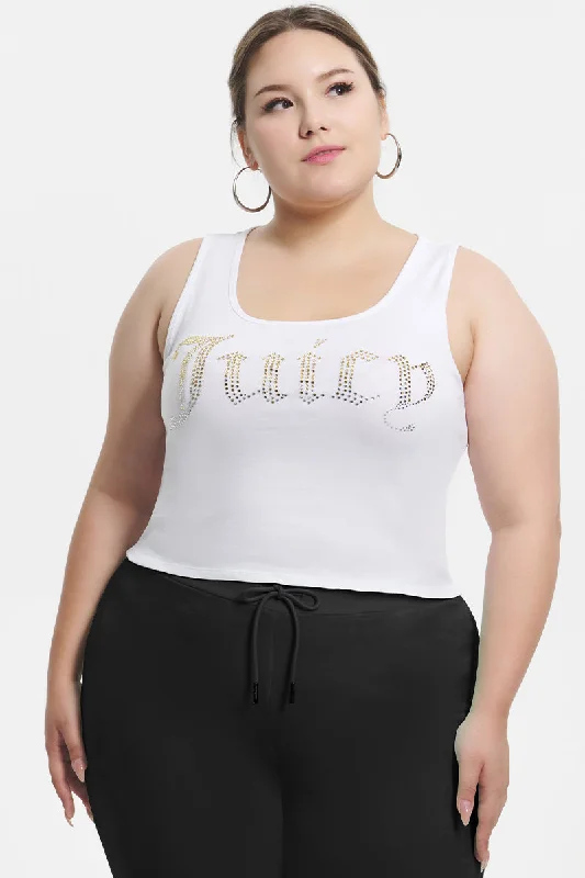 Plus-Size Ombre Bling Tank Top mesh tank top