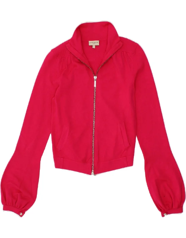 KAREN MILLEN Womens Crop Tracksuit Top Jacket Size 1 Small Pink Viscose Corduroy Jacket Velvet Jacket Brocade Jacket