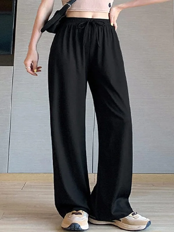 Stylish Women's Wide Leg Chinos Pants Trousers in Black and Pink Sizes S M Trousers fashionable trendy
