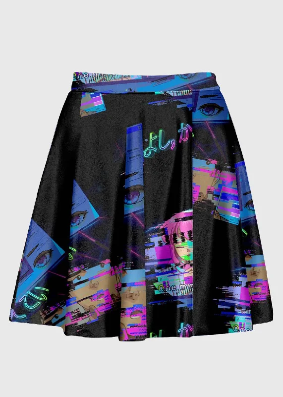 Vaporwave Aesthetic Glitchcore Anime Skirt velvet skirt rich