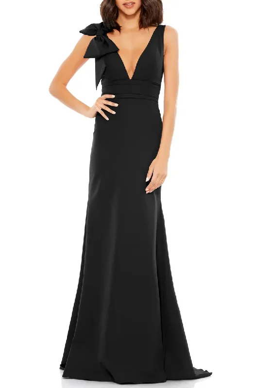 Noble off shoulder bow shoulder V-neck and floor length off back evening dress Tunics Bridal satin Noble off shoulder bow shoulder V-neck and floor length off back evening dress Tunics Bridal satin