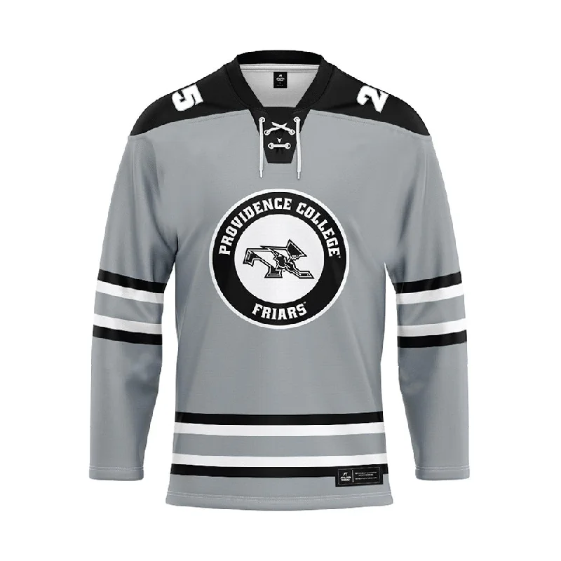 Providence - NCAA Women's Ice Hockey : Hannah Johnson - Grey Hockey Jersey Business Jersey Tee Providence - NCAA Women's Ice Hockey : Hannah Johnson - Grey Hockey Jersey Business Jersey Tee