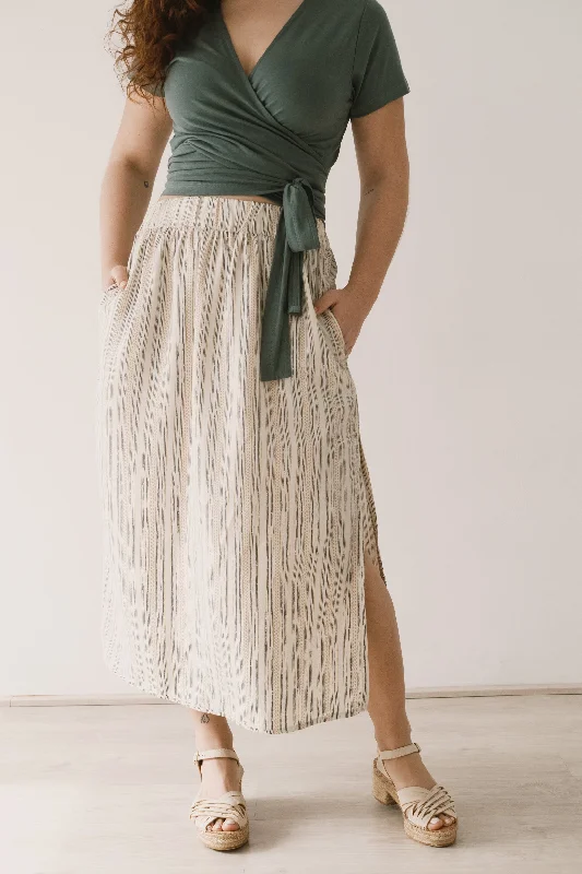 Halia Tencel midi skirt trace print lace skirt intricate