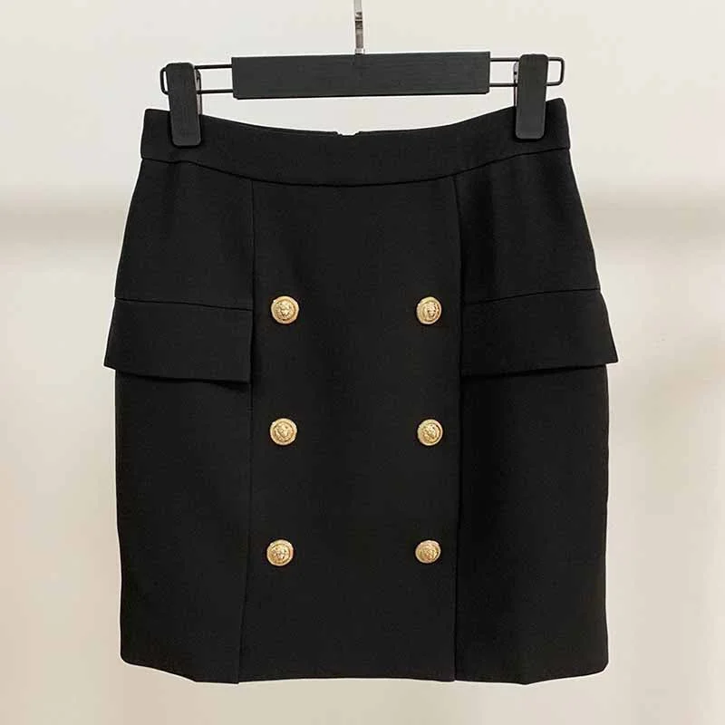 Hight Waisted Formal Skirt Gold-tone Mini Skirt for Ladies cashmere skirt soft