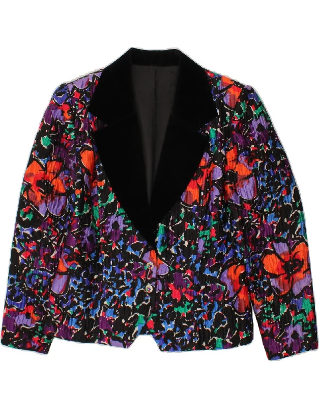 HELEN ANDERSON Womens Blazer Jacket UK 14 Large Multicoloured Floral Cotton Jacket Linen Jacket Terry Jacket HELEN ANDERSON Womens Blazer Jacket UK 14 Large Multicoloured Floral Cotton Jacket Linen Jacket Terry Jacket