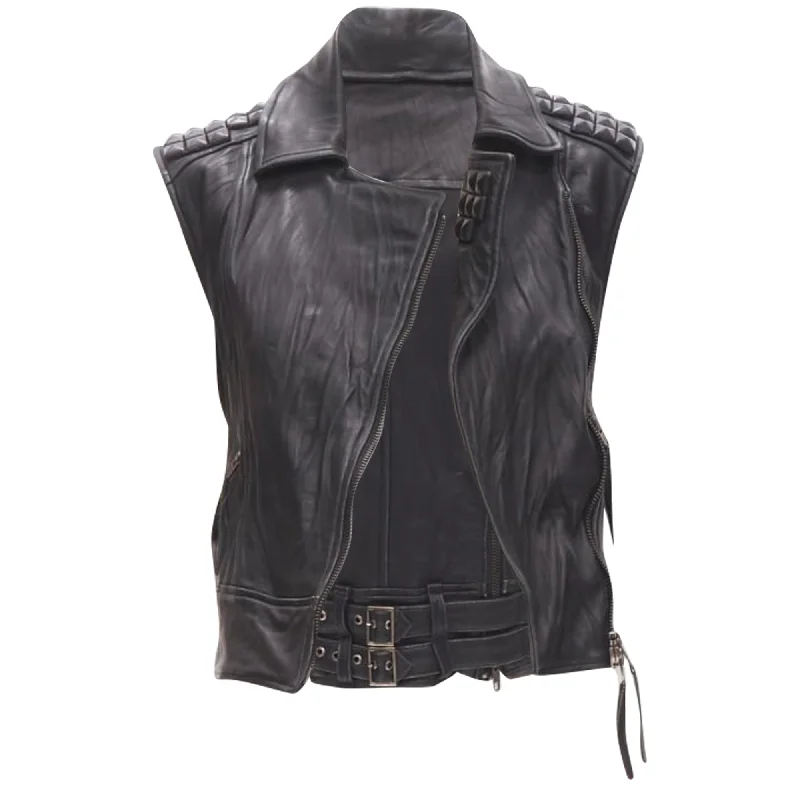 Elizabeth and James leather wrapped square stud vest jacket Embroidered Jacket Appliqued Jacket Beaded Jacket Elizabeth and James leather wrapped square stud vest jacket Embroidered Jacket Appliqued Jacket Beaded Jacket