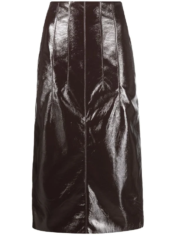 HIGH-WAIST VINYL PENCIL SKIRT silk skirt elegant