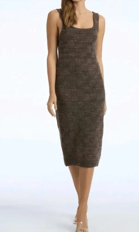 Anna Sweater Dress In Mink Multi Slim Fit Regular Fit Oversized