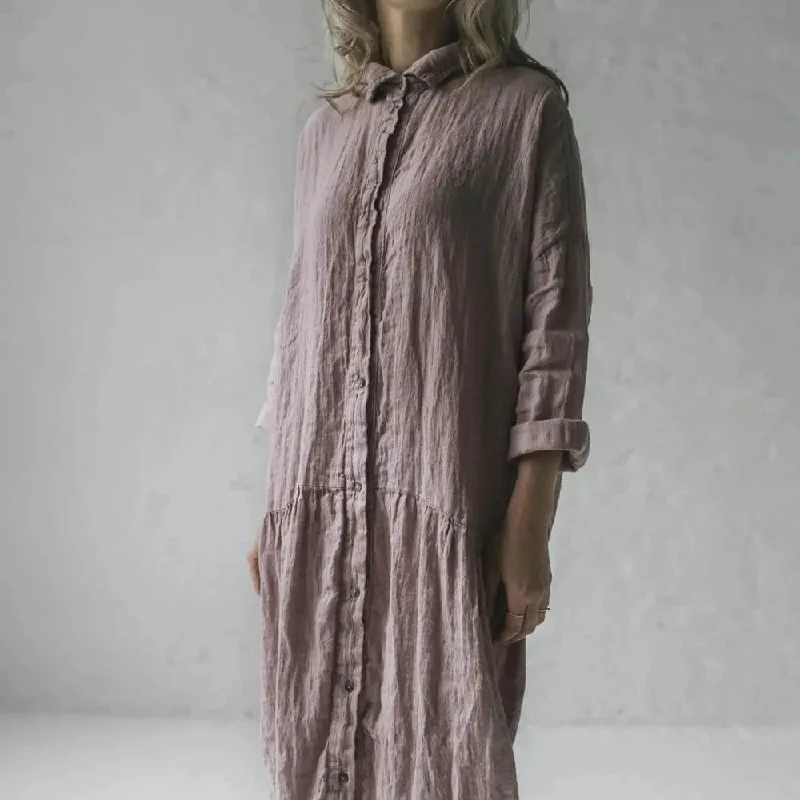 Oversized linen dress - Dusty pink by Seaside Tones Tunics Cozy soft