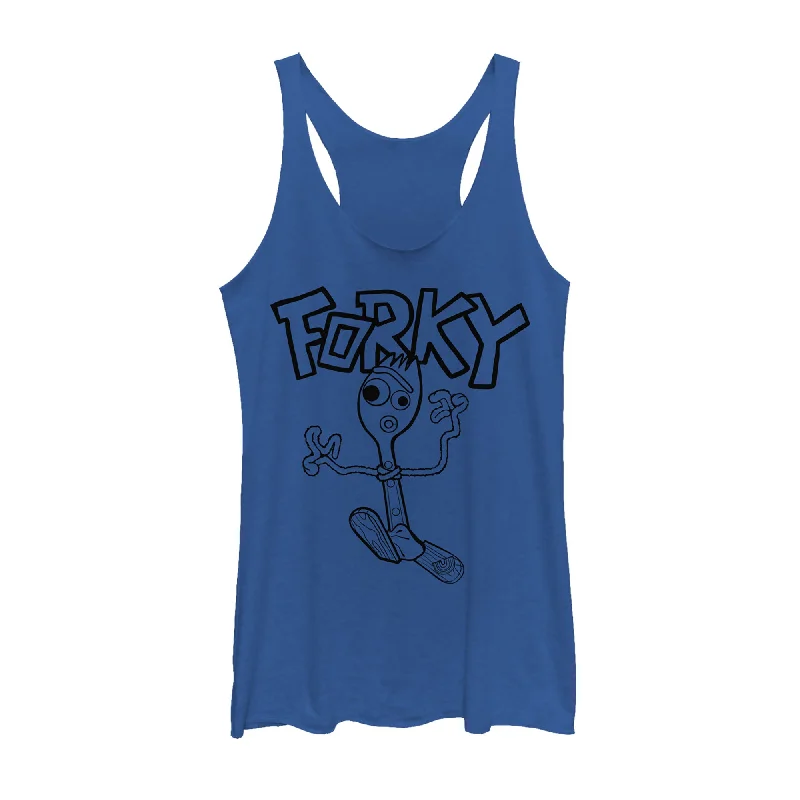 Women's Toy Story Running Forky Racerback Tank Top tie dye tank