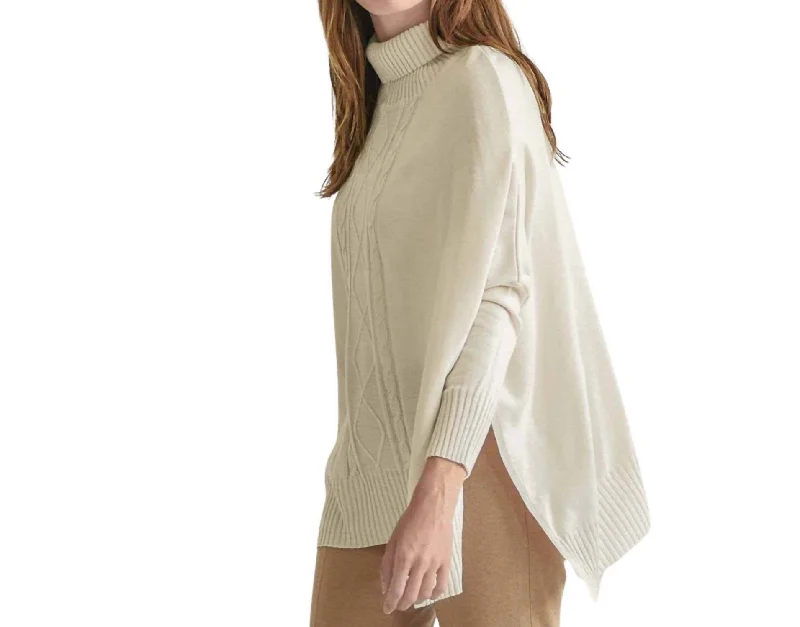 Aberdeen Traveler Sweater In Pearl Stretchy Elastic Breathable