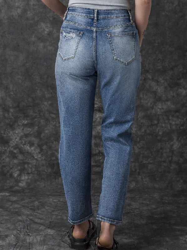 Distressed Denim Trousers Trousers Denim Distressed