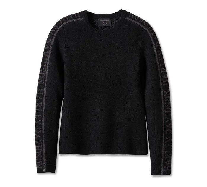 Harley-Davidson Women's Viper Crewneck Sweater - Black Beauty Bright Pastel Dark