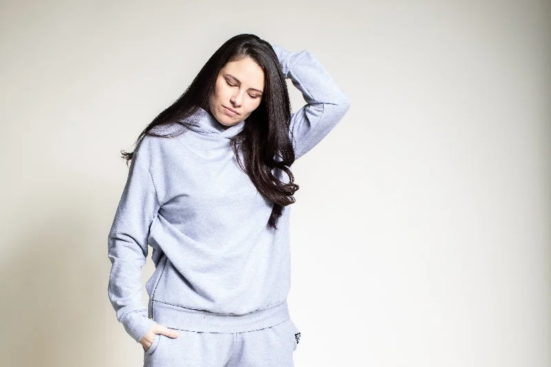 Grey Bamboo Hoodie Hoodie with Slim Fit Tailored Modern