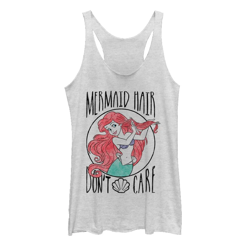 Women's The Little Mermaid Ariel Hair Don't Care Racerback Tank Top comfortable tank top