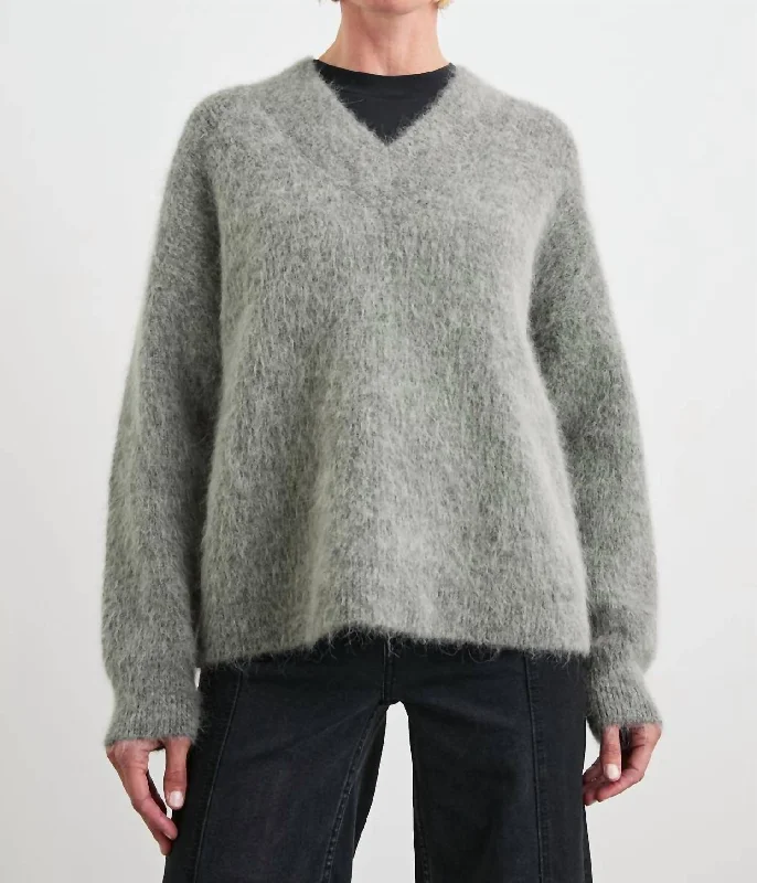 Jodie Sweater In Heather Grey Thin Thick Dense