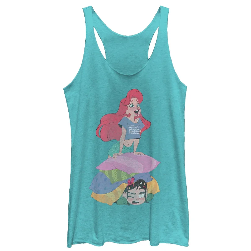 Women's Ralph Breaks the Internet Ariel Pillow Racerback Tank Top ribbed tank top