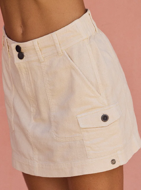 Roll With It Skirt - Tapioca high slit skirt