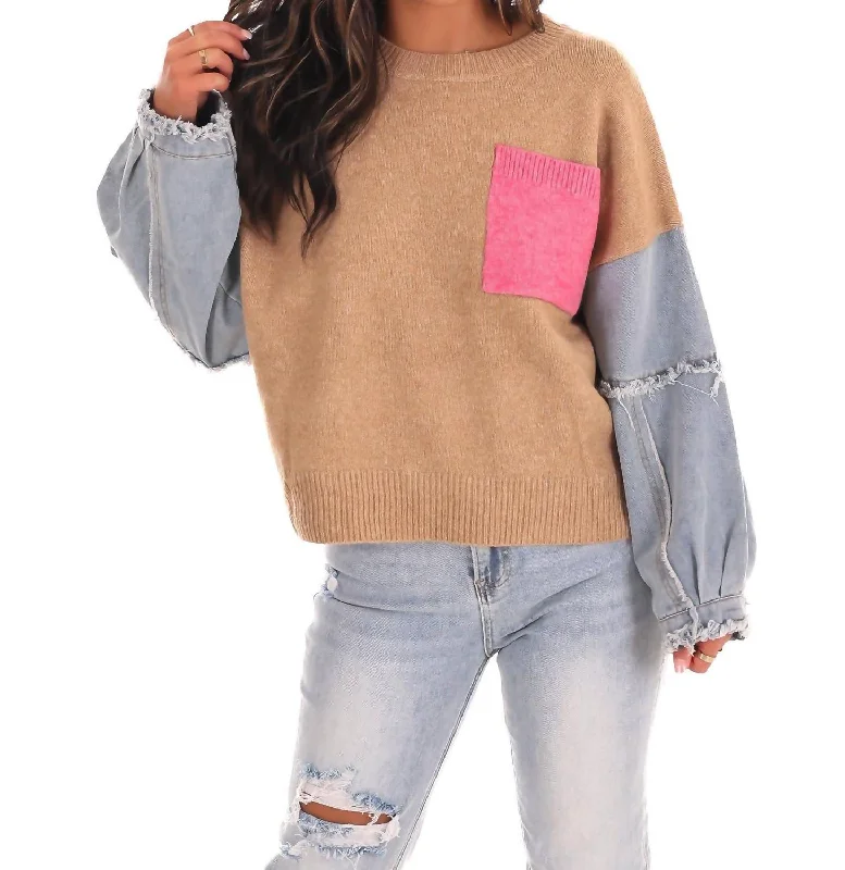 Timeless Comfort Sweater In Camel Stylish Fashionable Trendy