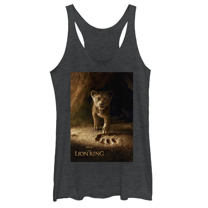 Women's Lion King Simba Paw Movie Poster Racerback Tank Top high neck tank
