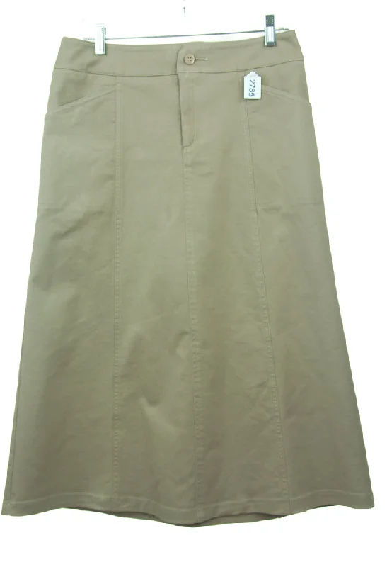 #2785 Sale Rack Item / Short Corneado Skirt / Petite Size 4 / Khaki Stretch a-line skirt cut