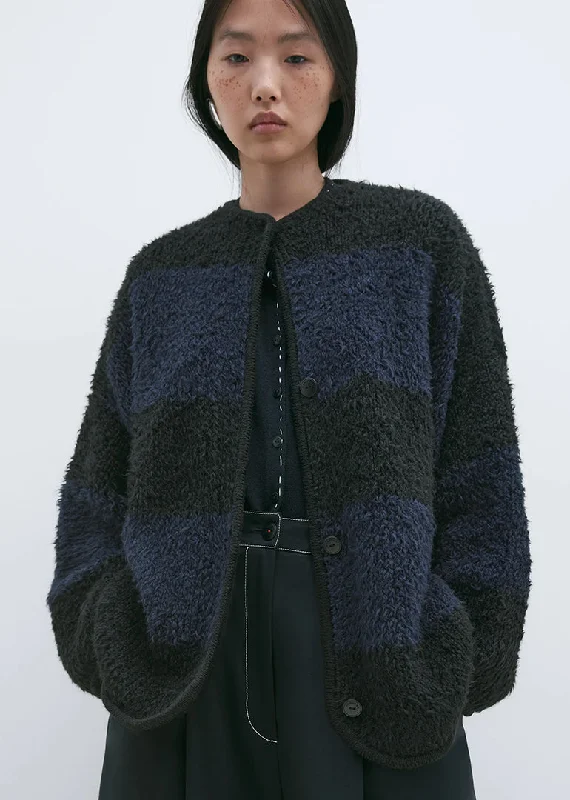 Cordera - Teddy Jacket in Bicolor Welt Pockets Slit Pockets Flap Pockets
