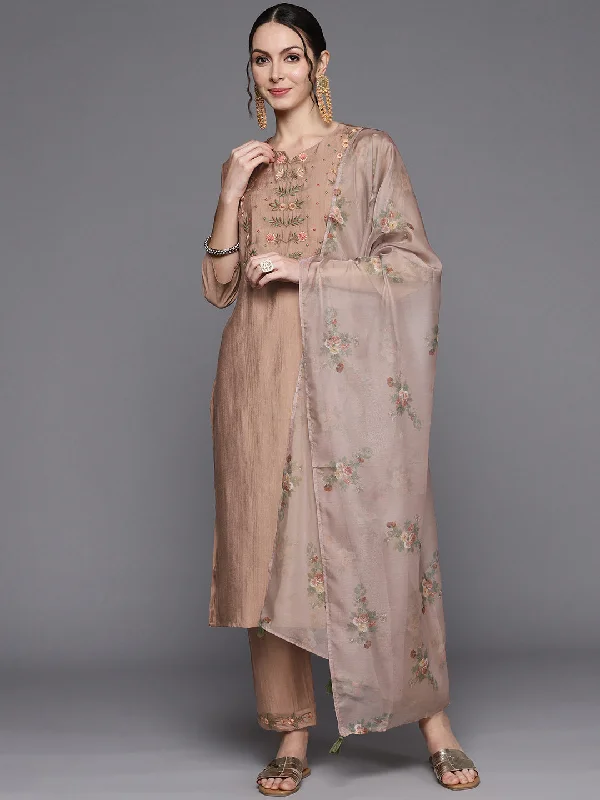 Women's Kurta With Trousers & Dupatta - Indo Era Trousers Denim Distressed