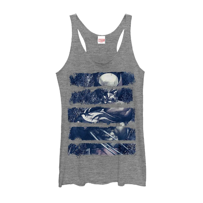 Women's Marvel X-Men Wolverine Streak Panels Racerback Tank Top chic tank top