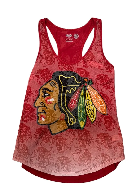 Chicago Blackhawks Womens Camo Burnout Tank top workout tank top