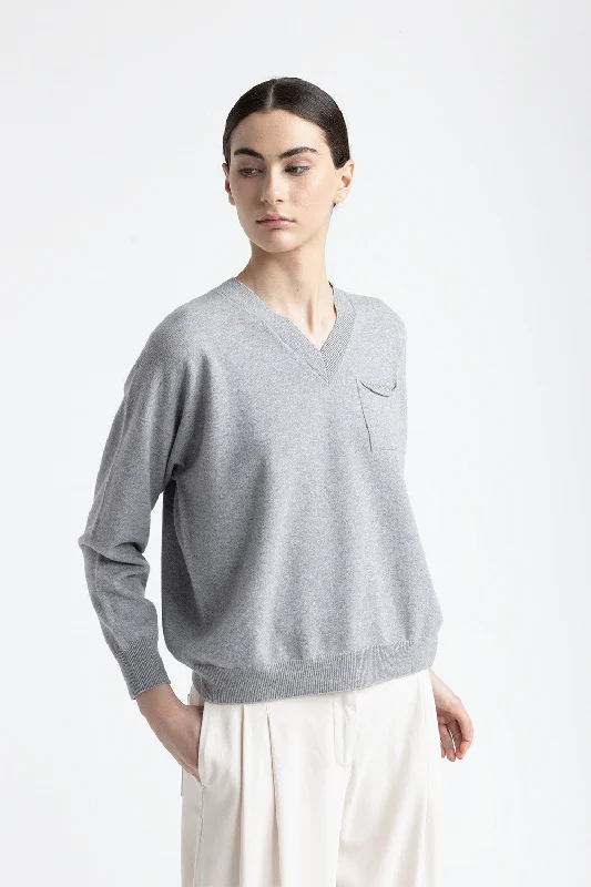 Wool, silk and cashmere sweater Fitted Loose Oversized