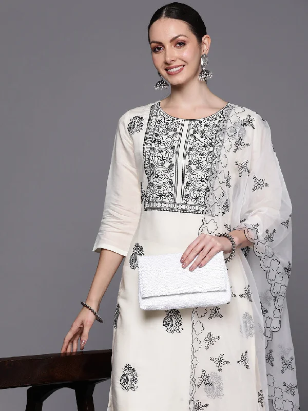 Women's Kurta With Trousers & Dupatta - Indo Era Trousers Hiking Durable
