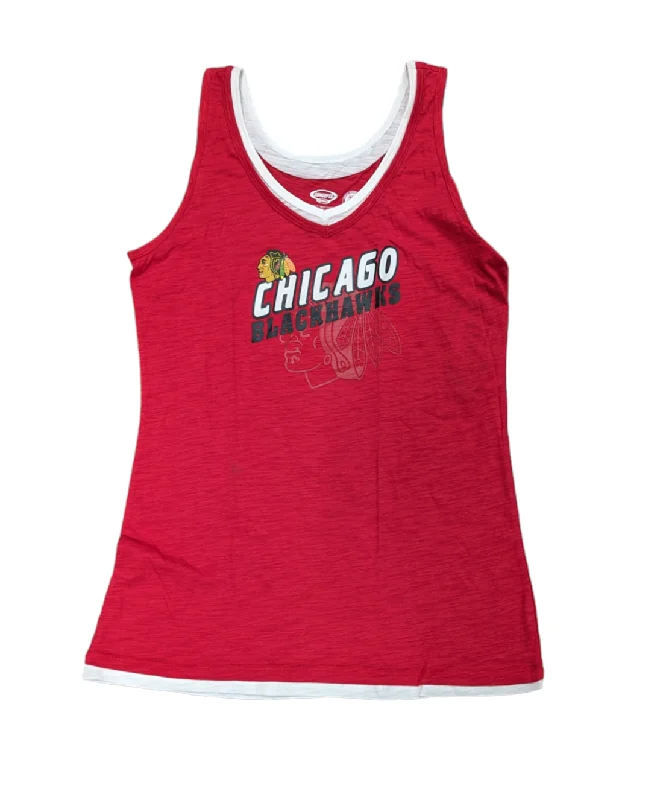 Women's Chicago Blackhawks Concepts Sport Red 2 Layer Tank Top loose fit tank