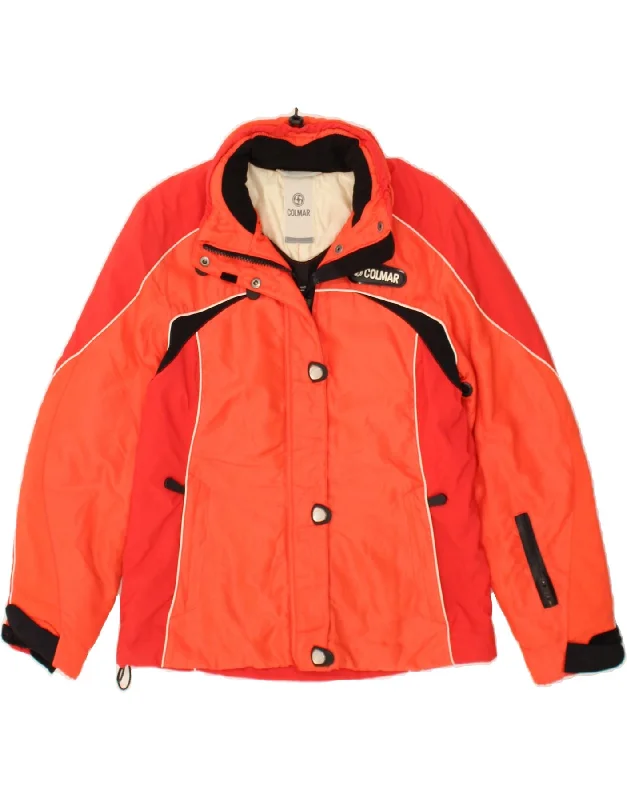 COLMAR Womens Hooded Waterproof Jacket IT 40 XS Orange Colourblock Mesh Jacket Canvas Jacket Denim Jacket