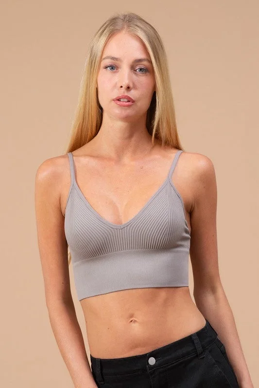 ANWND Ribbed Seamless Crop Top Cashmere Blend Cotton Blend Poly Blend