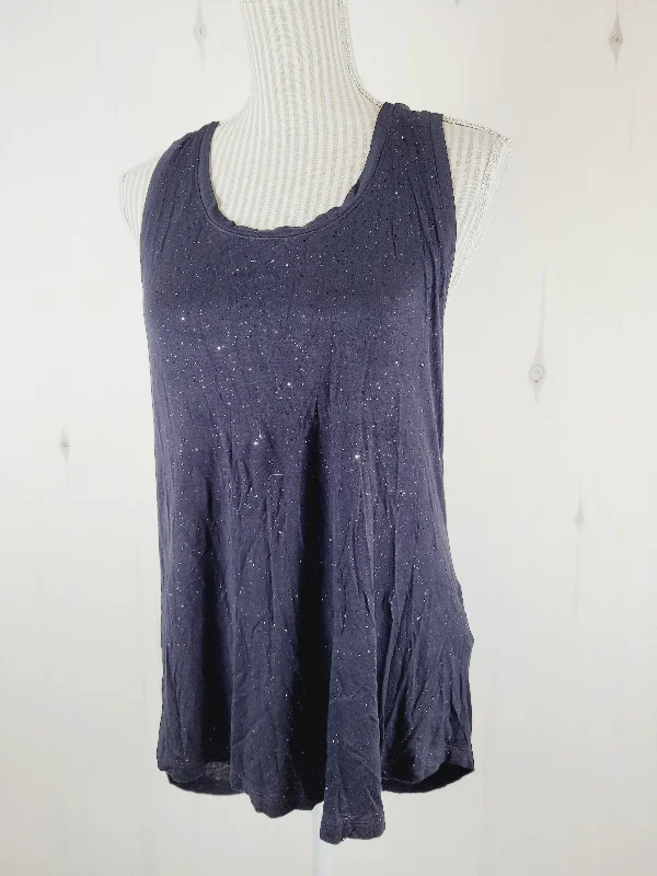 JOE FRESH BLACK SPARKLE RACERBACK TANK LADIES LARGE PRE-LOVED strappy tank top