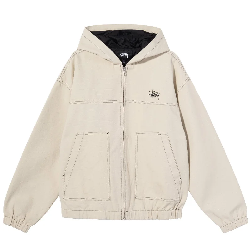 Stussy Canvas Work Jacket Natural Print Jacket Jacquard Jacket Patchwork Jacket