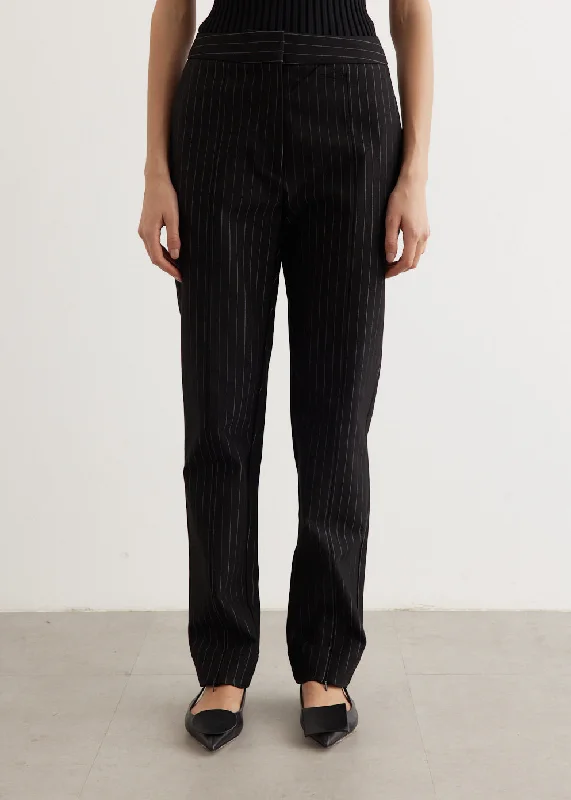 Compact Stripe Jersey Mid Waist Pants Sophisticated Jersey Tee