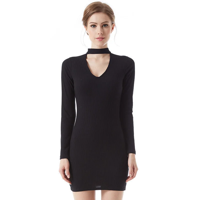 AILORIA Apparel Autumn sexy halter knitted dress Women winter elegant bodycon dress Casual black vestidos short sweater dresses Oversized Loose Flowy AILORIA Apparel Autumn sexy halter knitted dress Women winter elegant bodycon dress Casual black vestidos short sweater dresses Oversized Loose Flowy