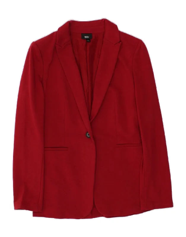 MOSSIMO Womens Longline 1 Button Blazer Jacket UK 14 Medium Red Cotton Stand-Up Collar Roll-Neck Collar Turtle Neck MOSSIMO Womens Longline 1 Button Blazer Jacket UK 14 Medium Red Cotton Stand-Up Collar Roll-Neck Collar Turtle Neck