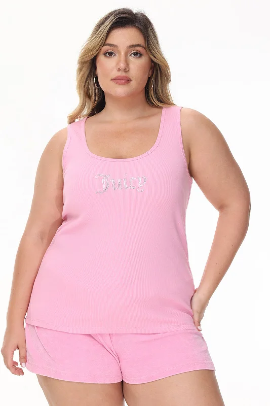 Plus-Size Long Bling Tank Top casual tank top