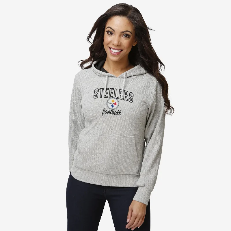 Pittsburgh Steelers Womens Gray Woven Hoodie Hoodie with Illustration Artistic Creative Pittsburgh Steelers Womens Gray Woven Hoodie Hoodie with Illustration Artistic Creative