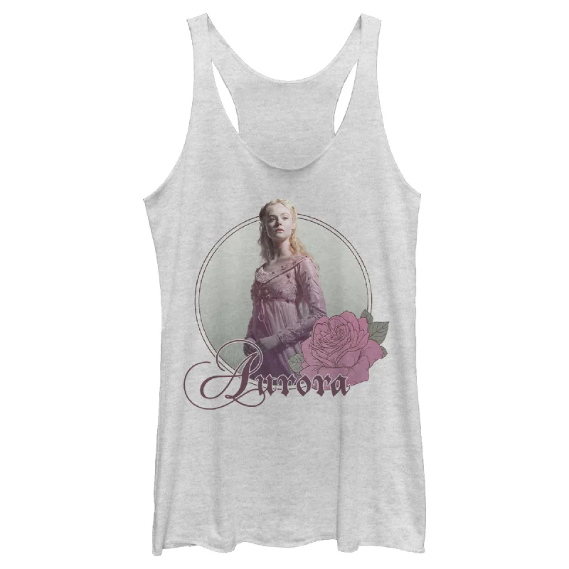 Women's Maleficent: Mistress of All Evil Aurora Portrait Racerback Tank Top peach tank top