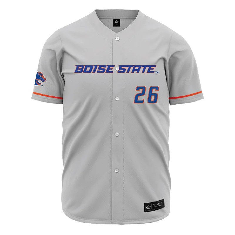 Boise State - NCAA Women's Gymnastics : Sydney Leitch - Grey Jersey Recycled Jersey Tee